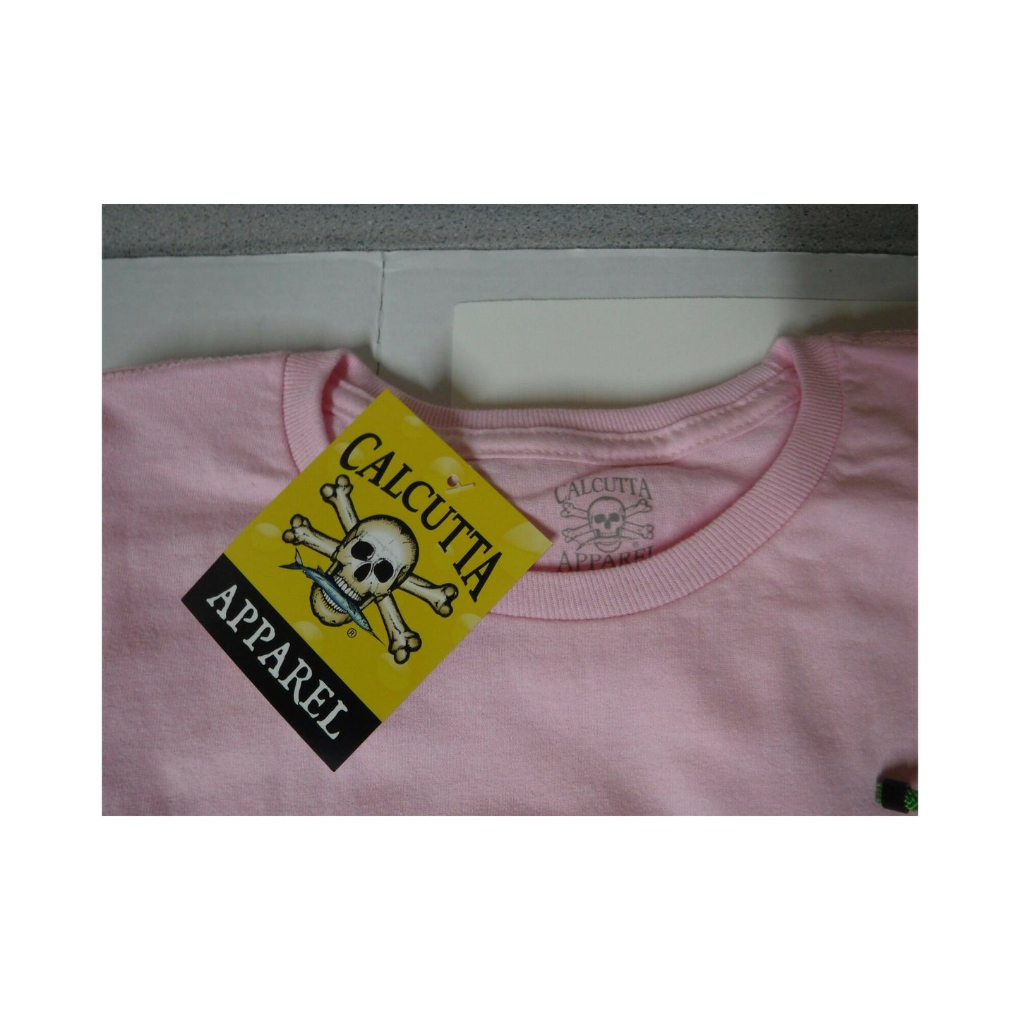 New Authentic Calcutta Short Sleeve Shirt/ Front Pocket/Original Logo Pink Small