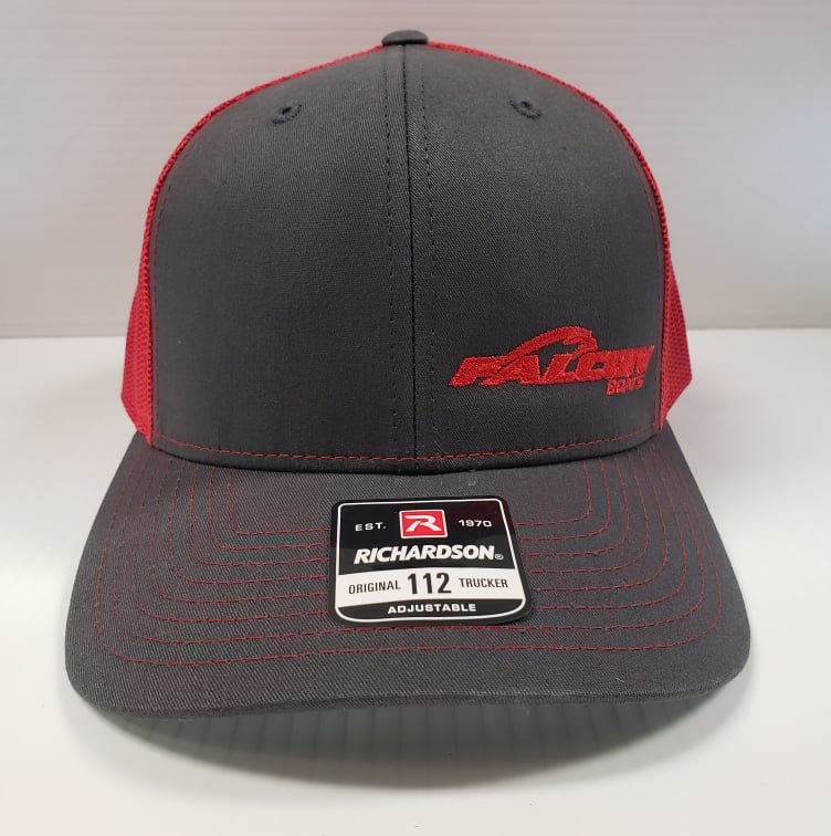 Falcon Boats Richardson 112 Hat Gray - Red Mesh