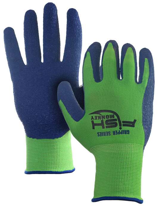 Fish Monkey Gripper Glove Neon Green Royal L/XL