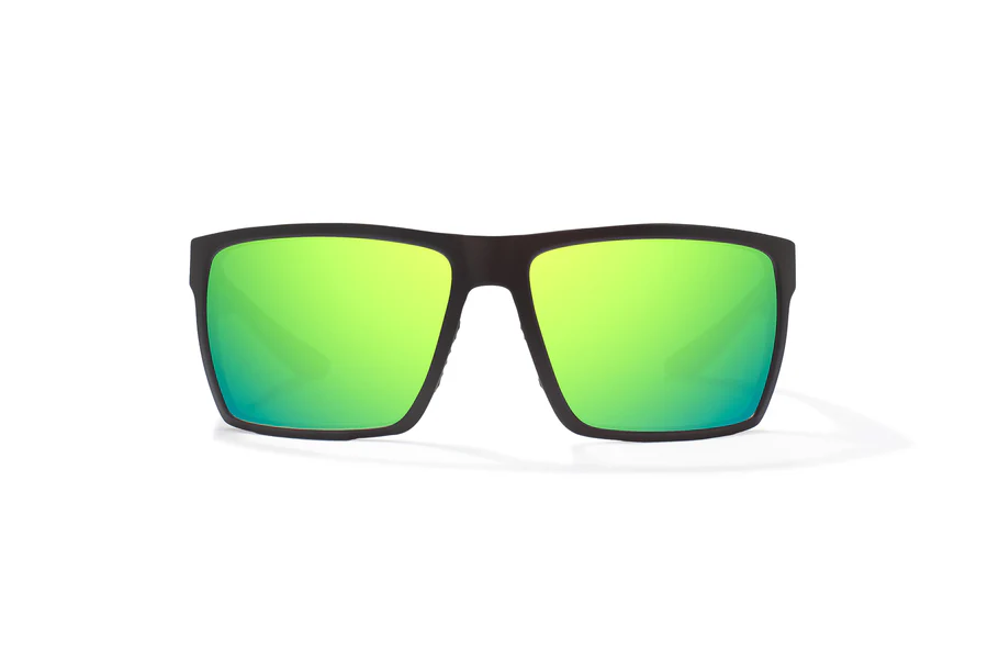 Bajio Stiltsville Sunglasses-XLarge-Black Matte/Green Polycarbonate
