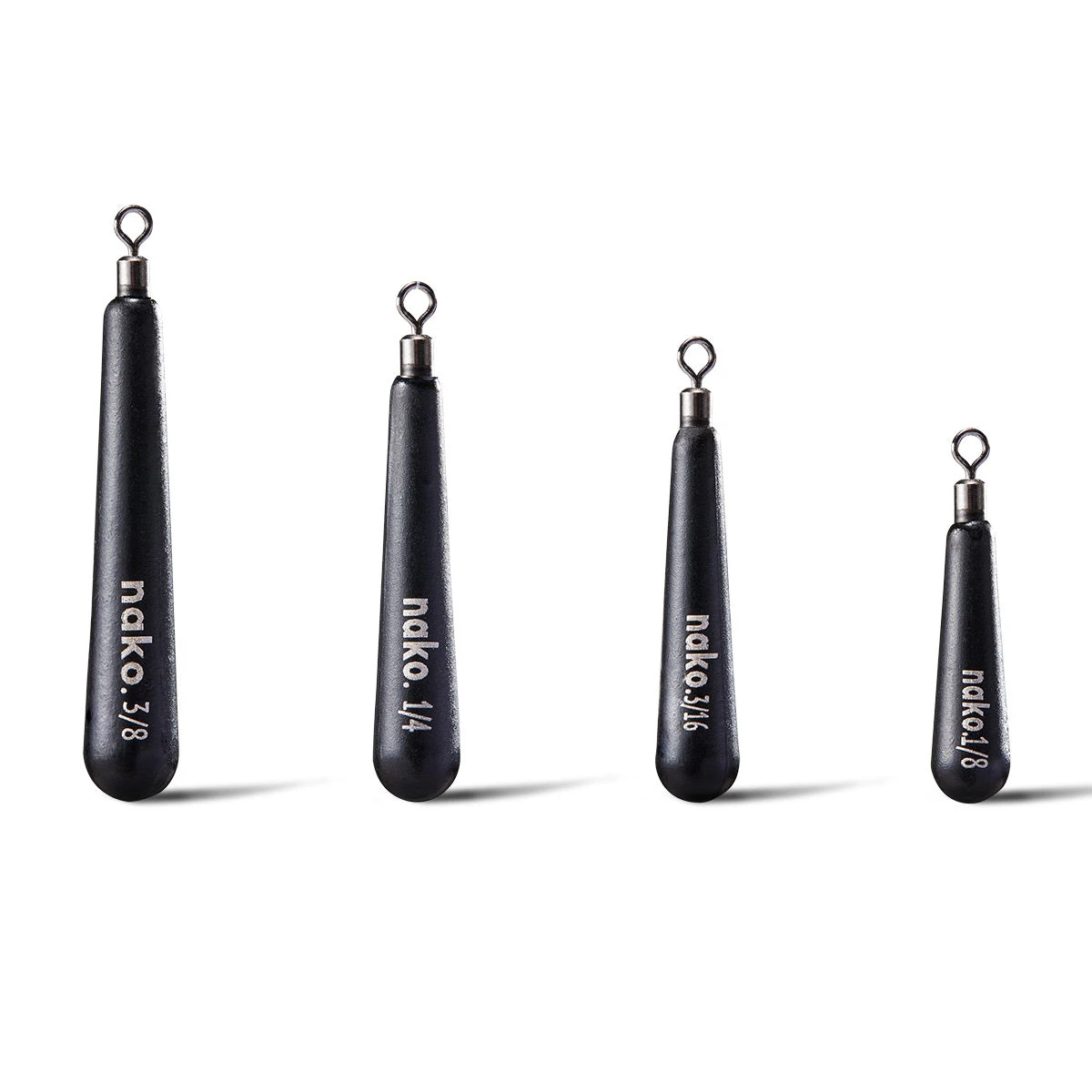 Nako Tungsten Skinny Free Rig Weight-No Chip Black-5 pk.