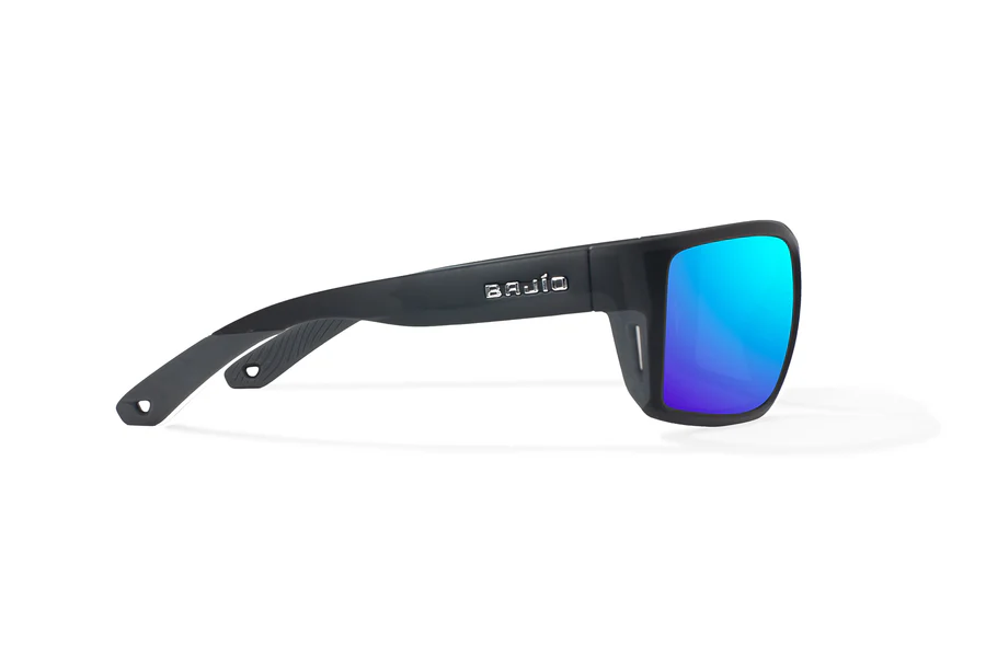 Bajio Bales Beach Sunglasses-Large-Black Matte/Blue Polycarbonate