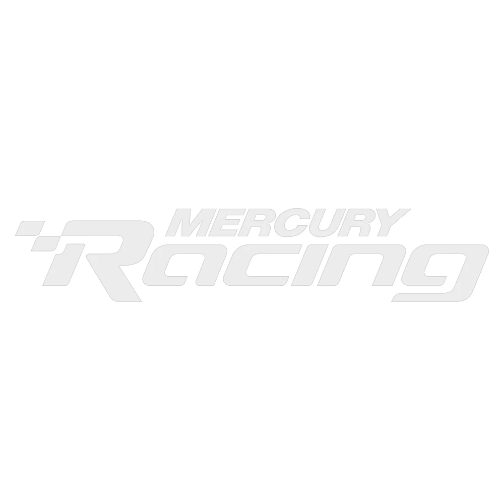 New WHITE Mercury Racing Vinyl Logo Decal-12"