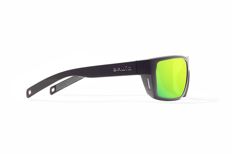 Bajio Palometa Sunglasses-Medium-Black Matte/Green Glass