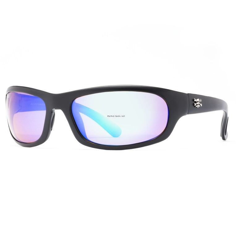 New Authentic Calcutta Steelhead Sunglasses Matt Black Frames Polarized Green Mirror Lens
