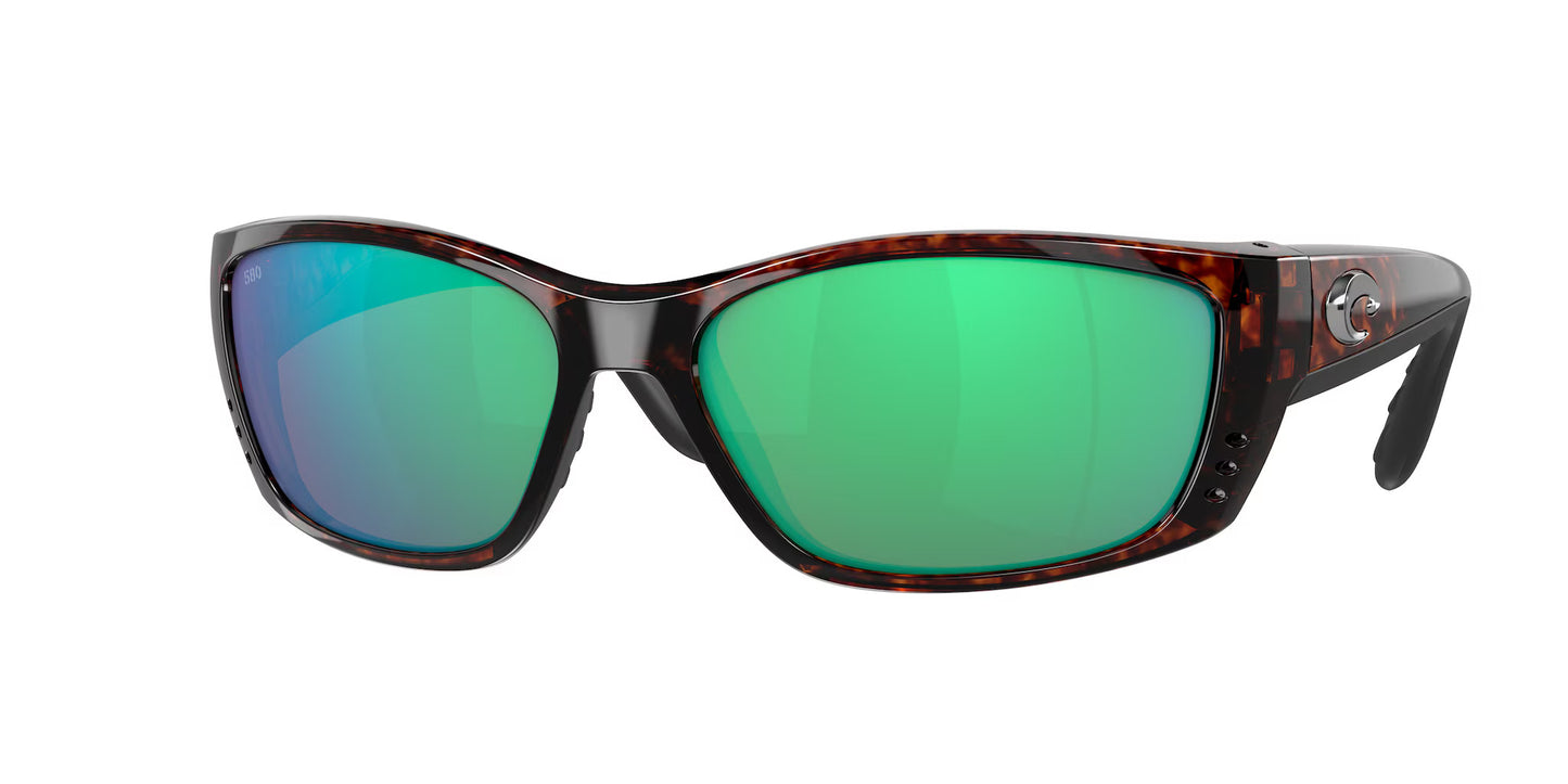 New Authentic Costa Sunglasses-Fisch 10-Tortoise/Green Mirror-580G