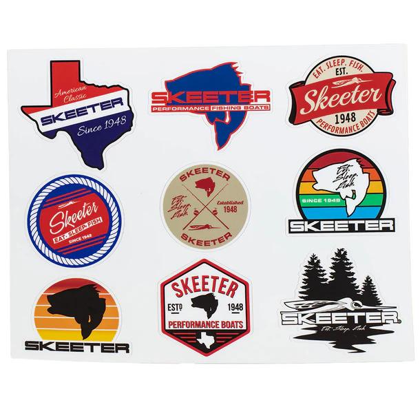 New Authentic Skeeter- 9 Stickers Sheet