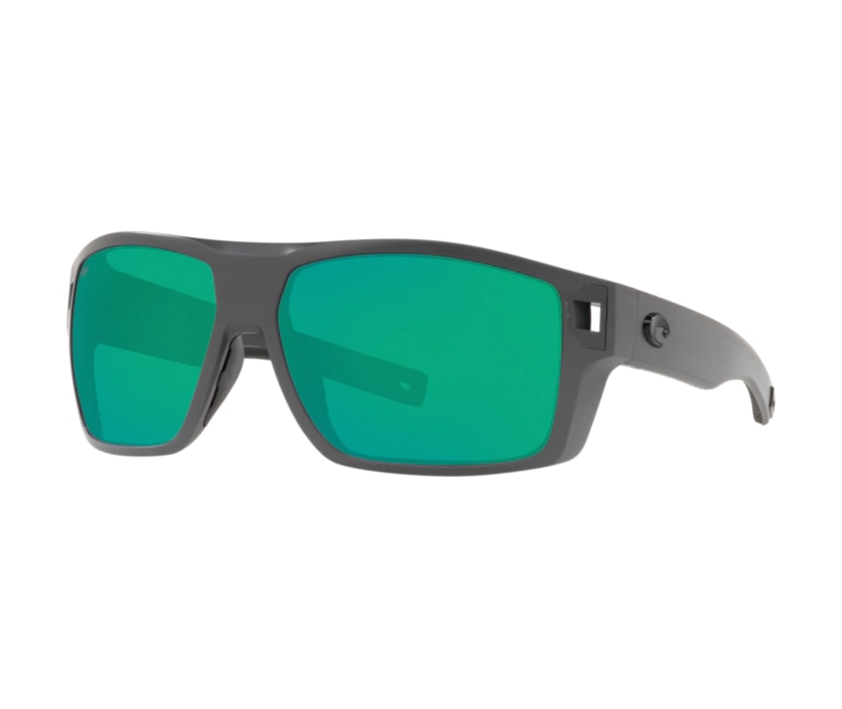 New Authentic Costa Del Mar Diego 98 Sunglasses Matte Gray w/Green Mirror Lens 580P