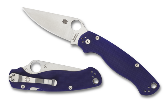 NEW Spyderco Para Military 2 Dark Blue G-10 CPM S110V Plainedge