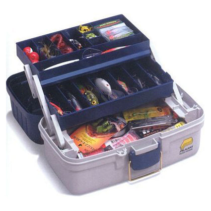 Plano 2-Tray Tackle Box Blue Metallic/White