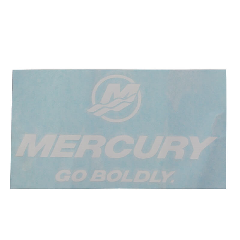 New Authentic Mercury Decal- "GO BOLDLY" / White