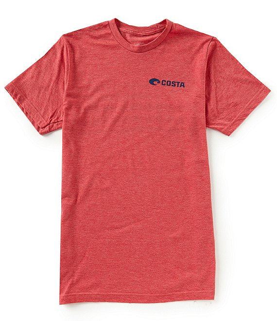 New Authentic Costa Del Mar Short Sleeve T-Shirt Pride Heather Red 2XL