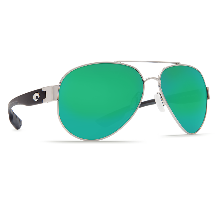 Palladium Frame w/Black Arms Green Mirror Glass Lens