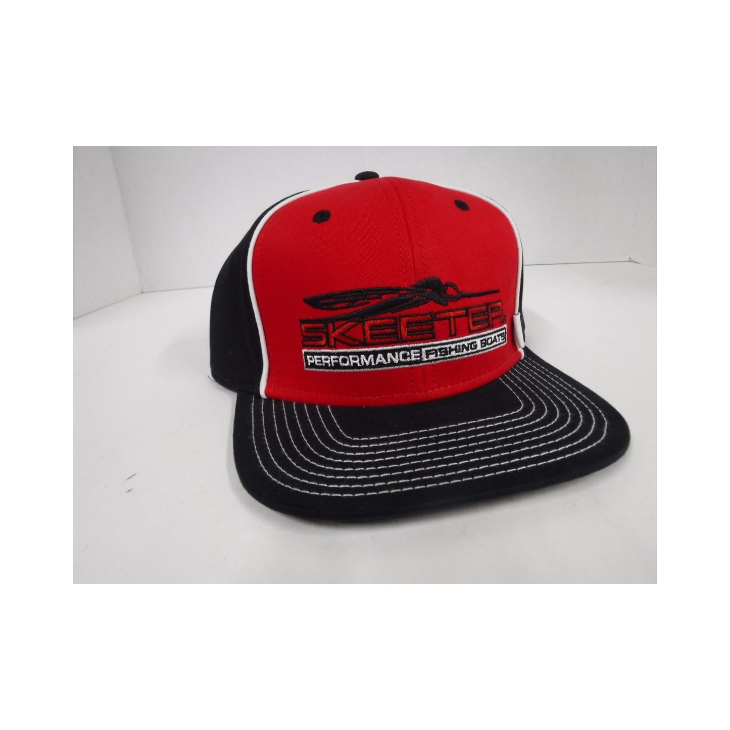 New Authentic Skeeter Richardson Hat Red/ Bill & Back Black/ Flat Billed/ Stretch Fit
