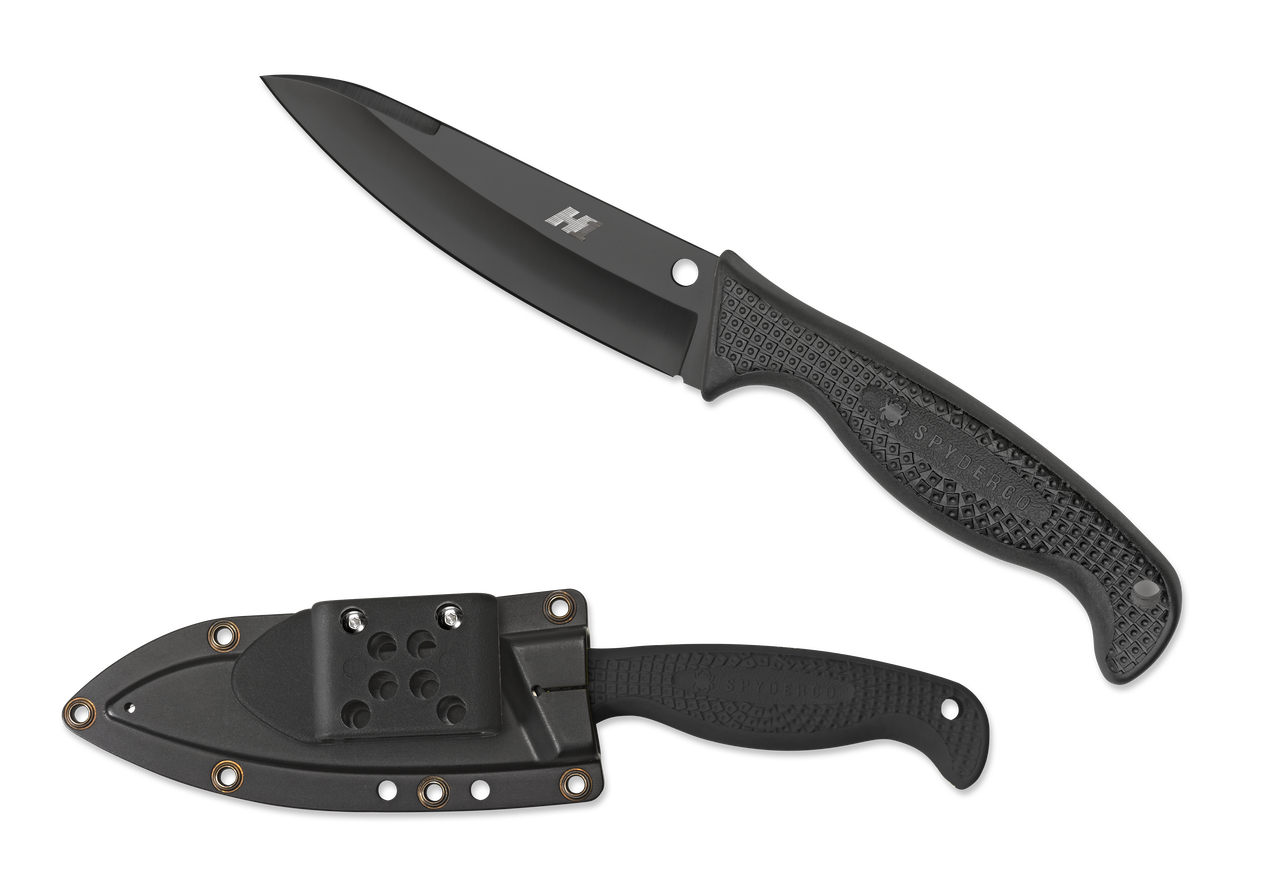 Spyderco Aqua Salt Black Plain w/Sheath FB23PBBK