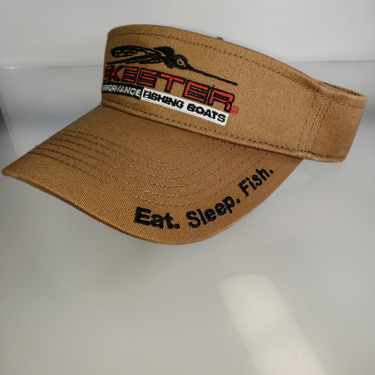 New Authentic Skeeter Visor Adjustable Brown/ Eat Sleep Fish Along Bill