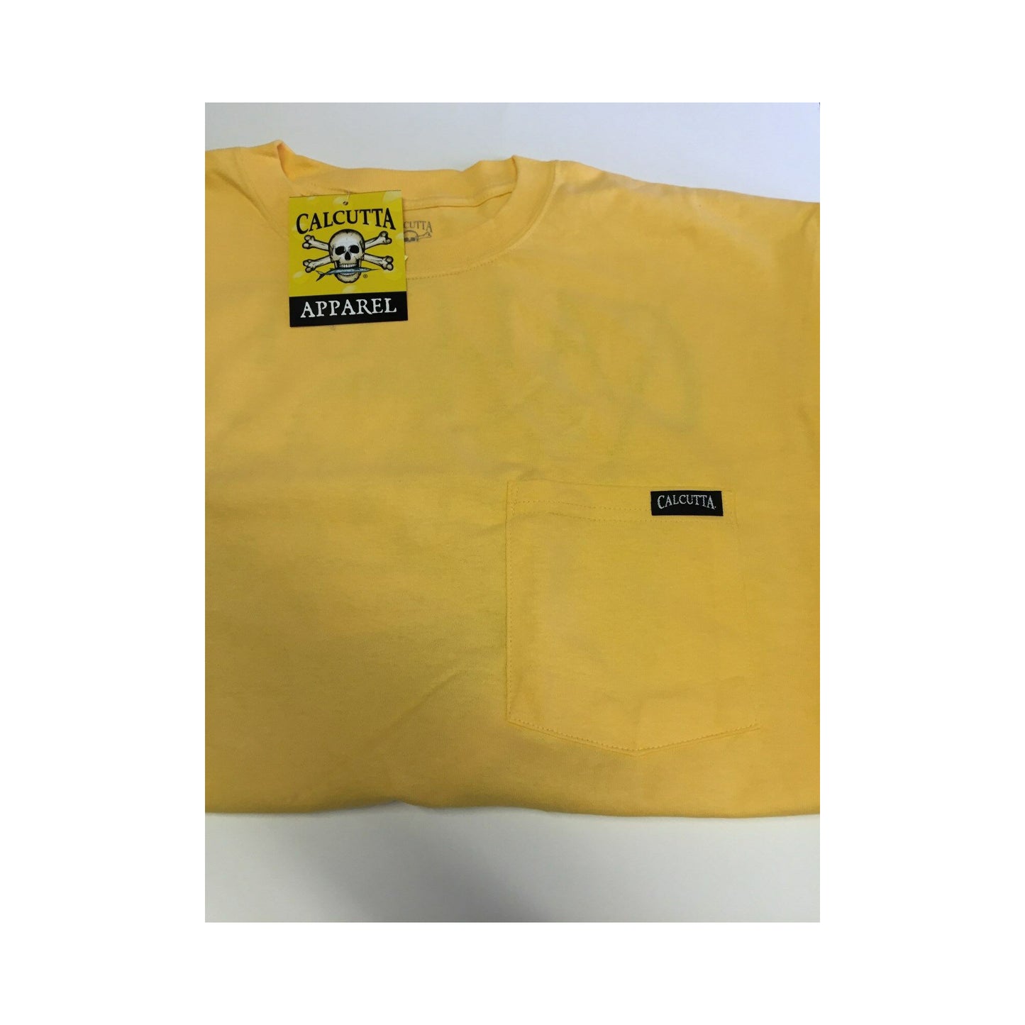 New Authentic Calcutta Short Sleeve Shirt Gold/ Front Pocket/ Back Sailfish 2XL