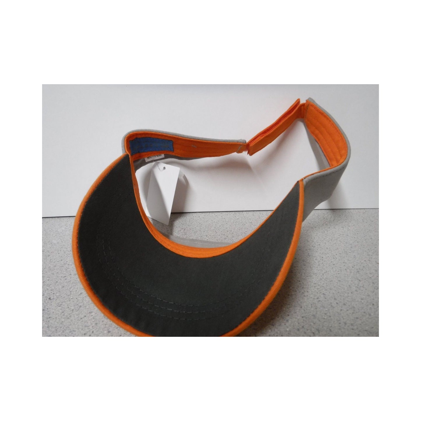 New Authentic Costa Visor Adjustable Orange/ Reflective Gray Fish