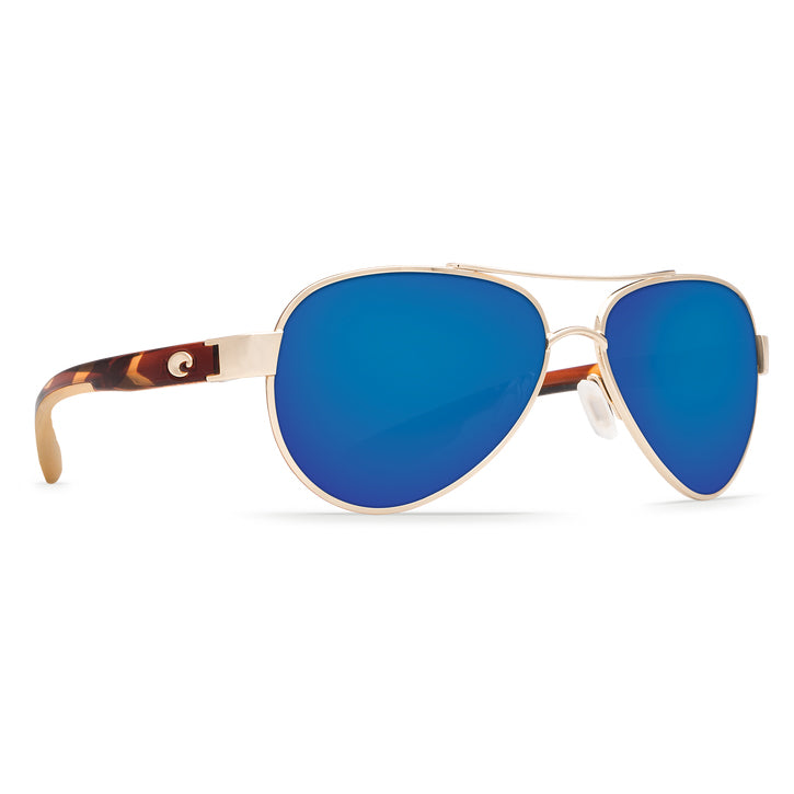 Rose Gold w/Tortoise Arms Blue Mirror Lens 580P