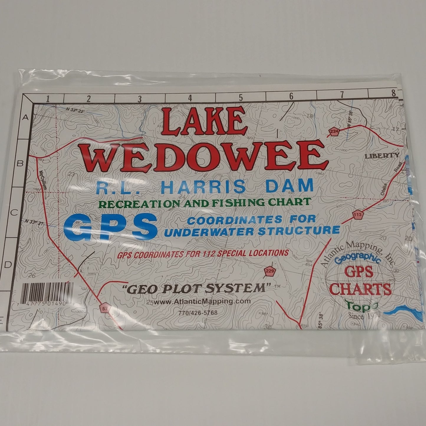 Atlantic Mapping GPS Paper Map Lake Wedowee