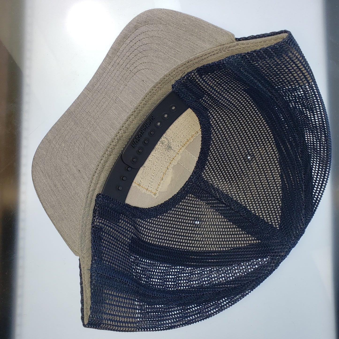 Falcon Boats Hat -Gray/ Navy Mesh/Tan Patch Logo