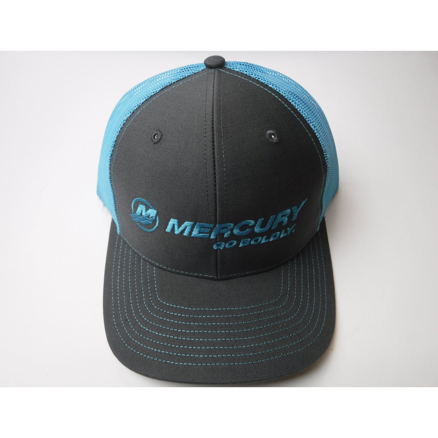 Go Boldly Richardson Trucker Charcoal/ Turquoise Mesh