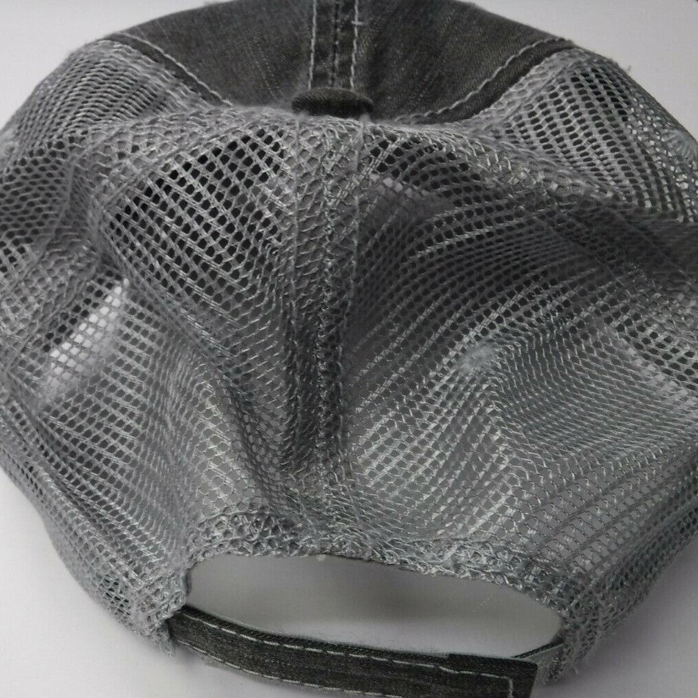 Katydid Distressed Hat/ Adjustable Mesh Back/ High Tides Good Vibes Charcoal/ Gray/ Hot Pink