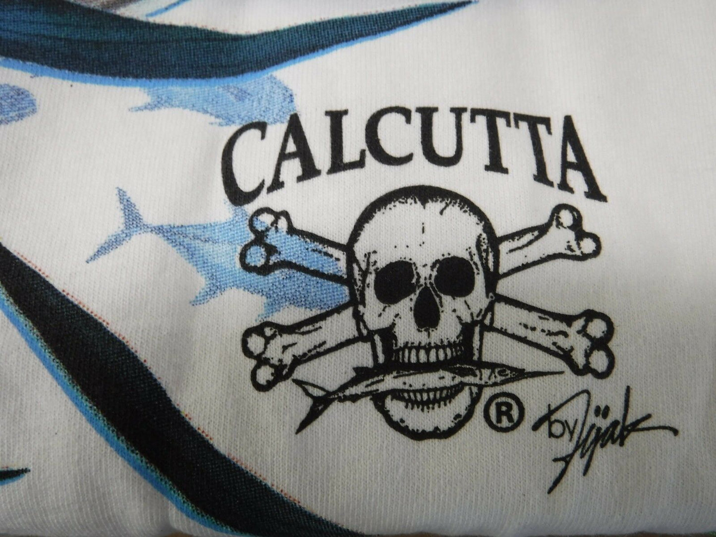 New Authentic Calcutta Short Sleeve Shirt White/ Front Pocket/ Back Grand Slam Large