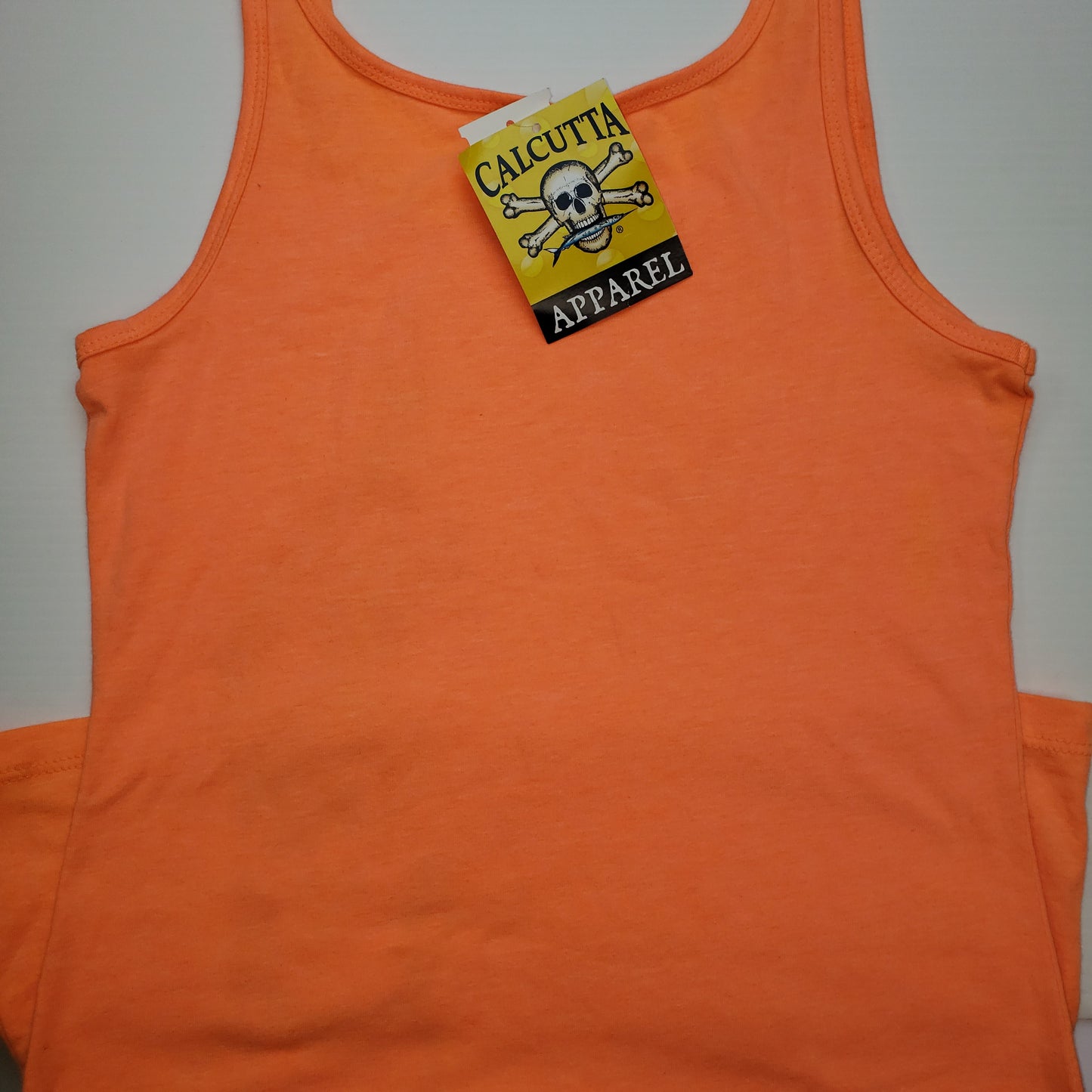 New Authentic Calcutta Tank Orange/ Front Vertical Wave Logo Medium