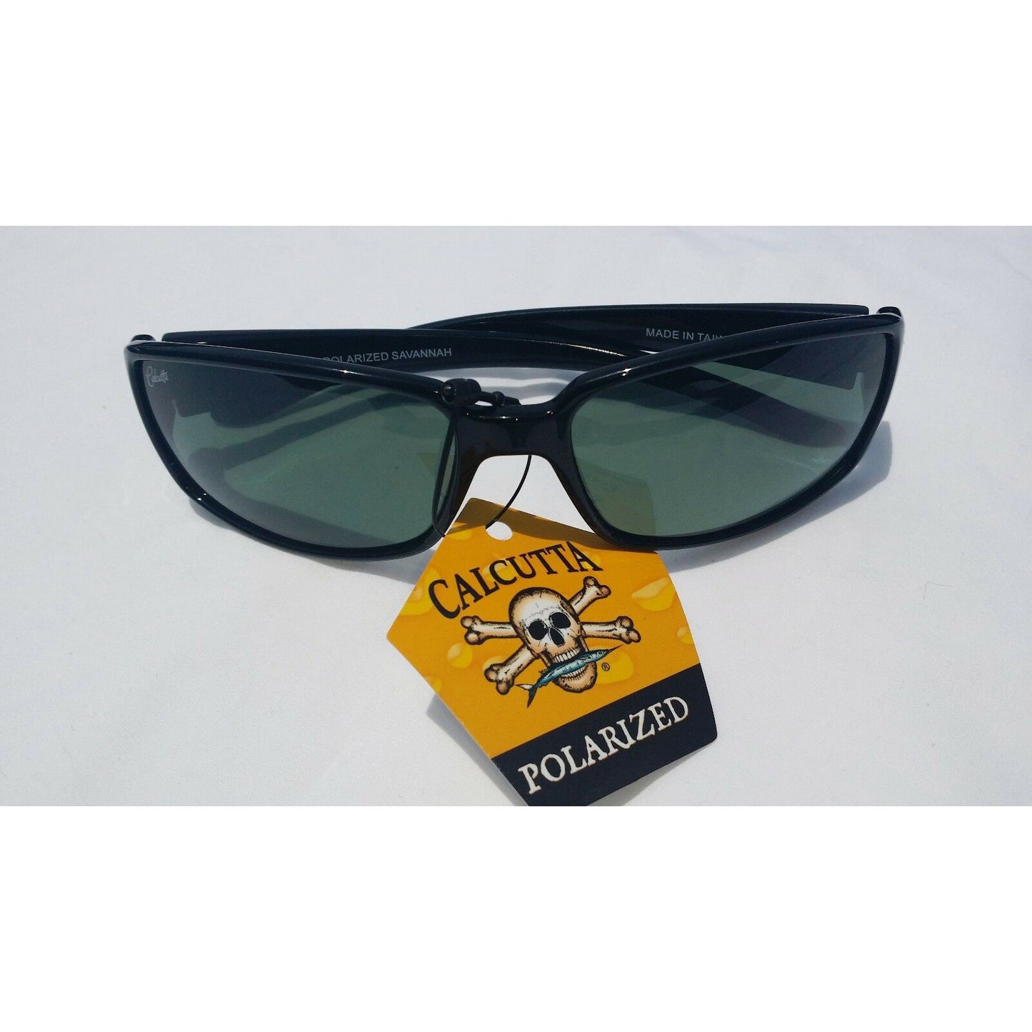 New Authentic Calcutta Savannah Sunglasses Shiny Black Frames/ Polarized Gray Lens