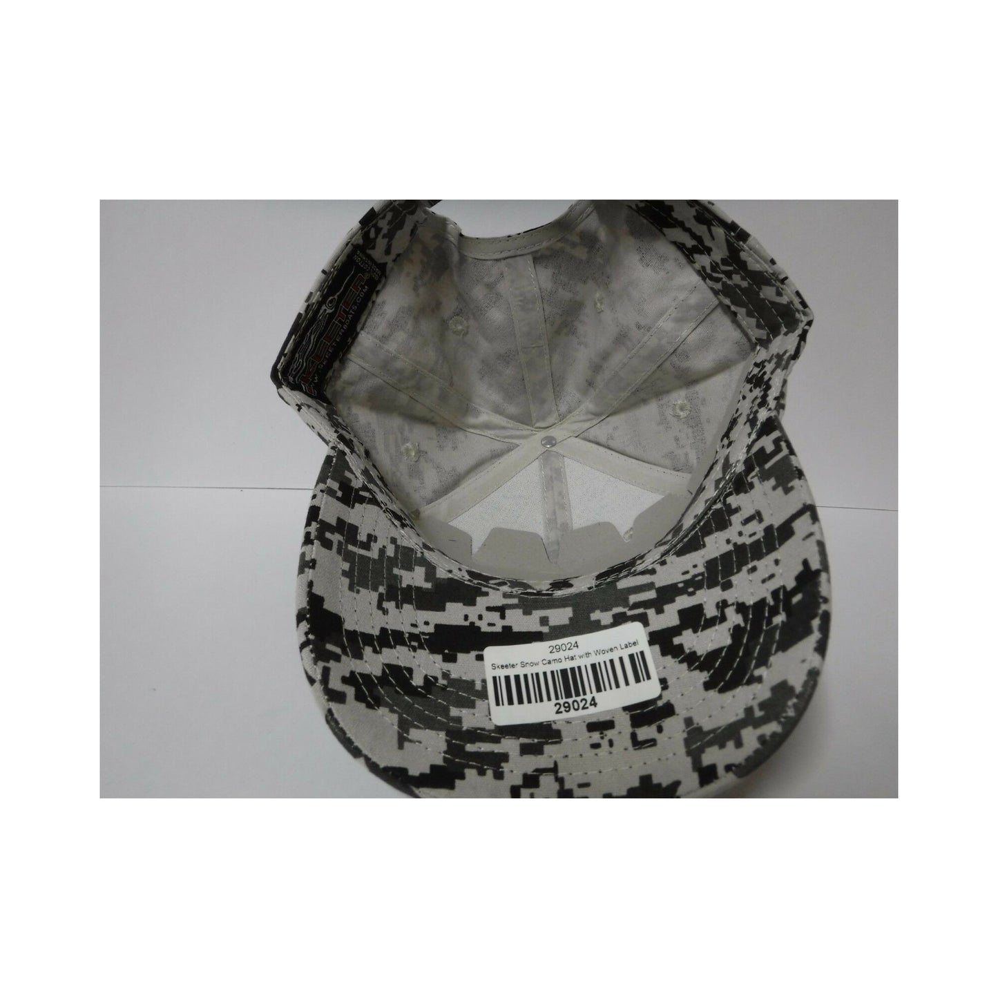 New Authentic Skeeter Richardson Hat White/ Gray Snow Camo/ Black Square Patch