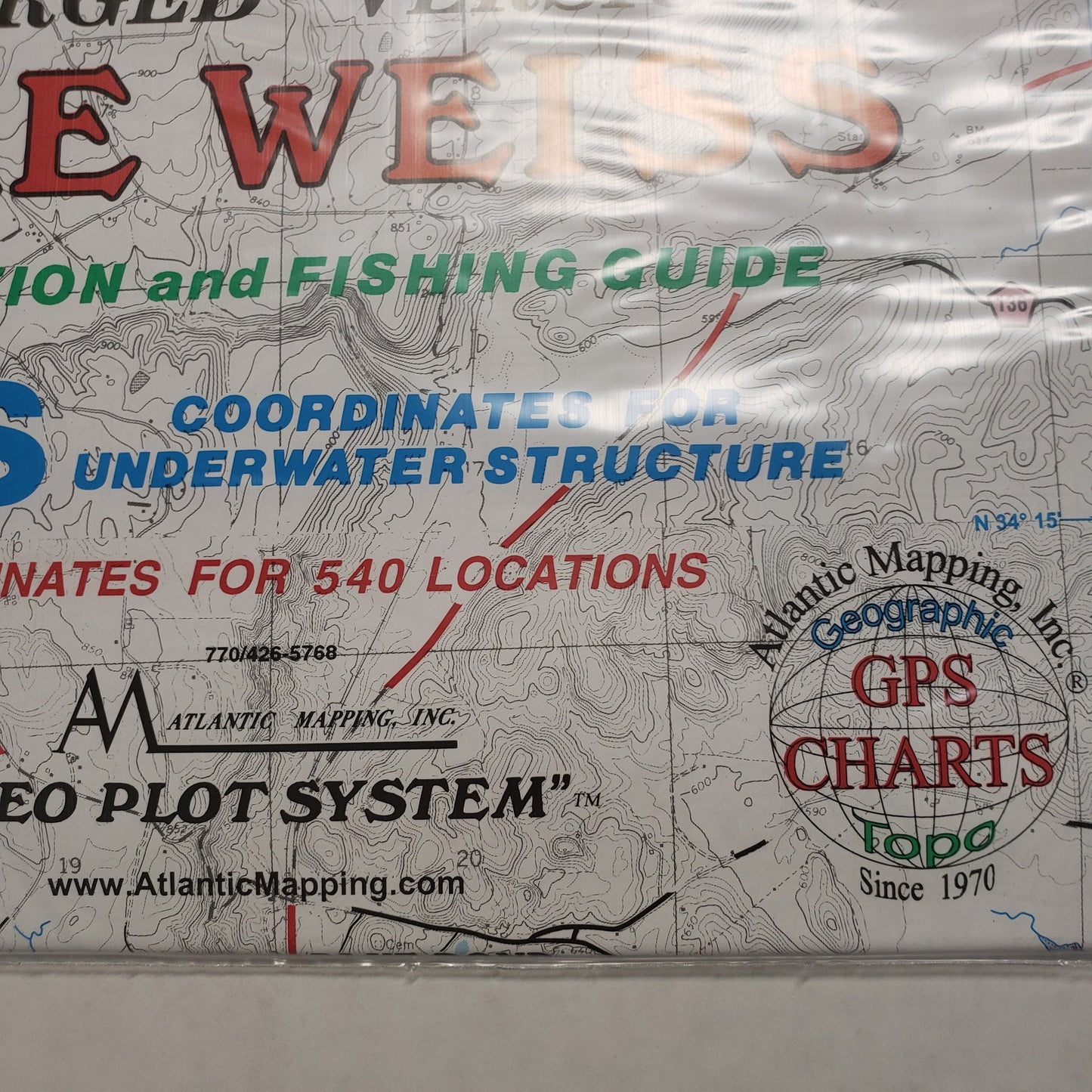Atlantic Mapping GPS Paper Map Lake Weiss