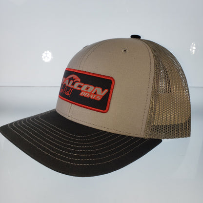 Falcon Boats Hat - Gray/ Black Bill/ Charcoal Mesh /Patch Logo