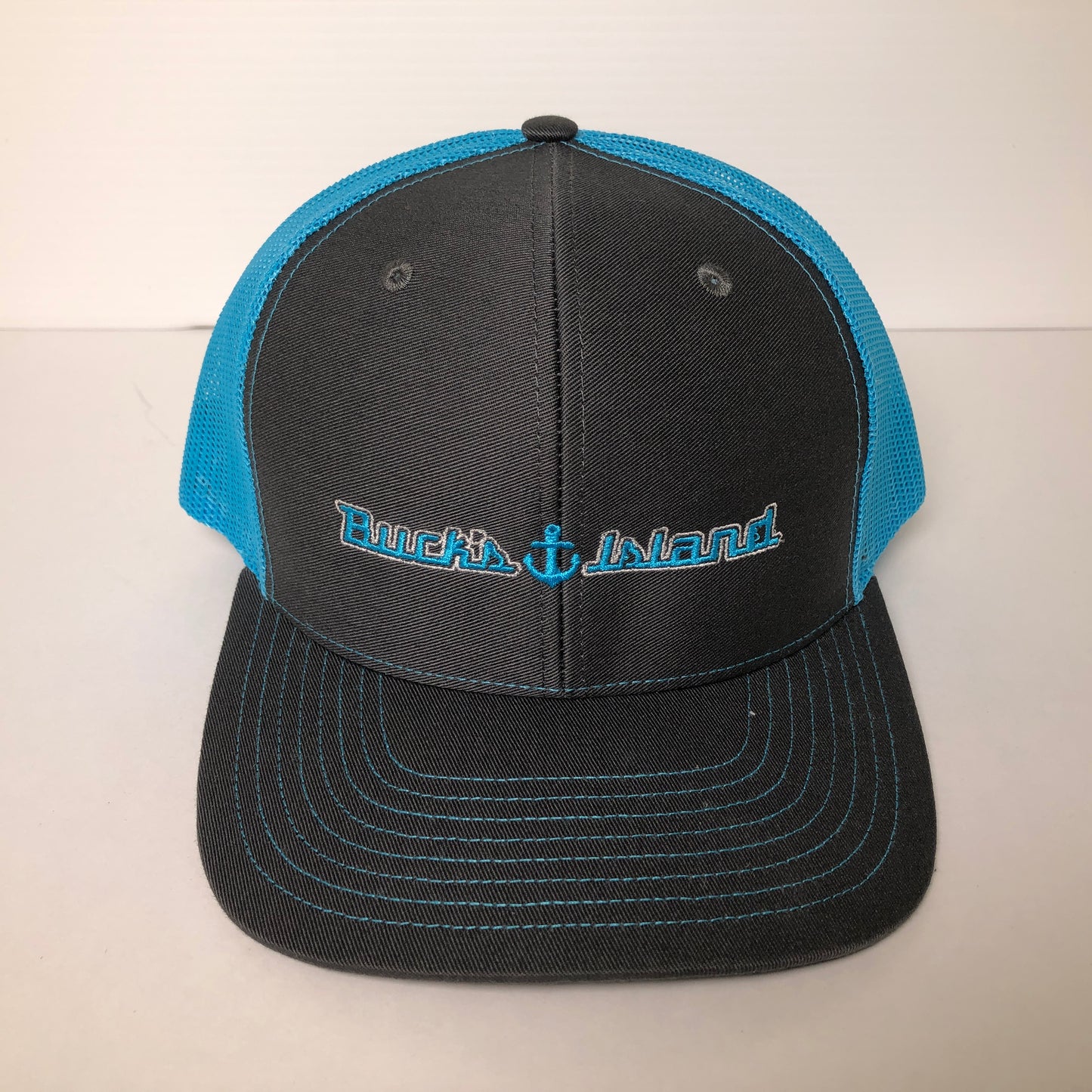 Charcoal/Neon Blue Mesh