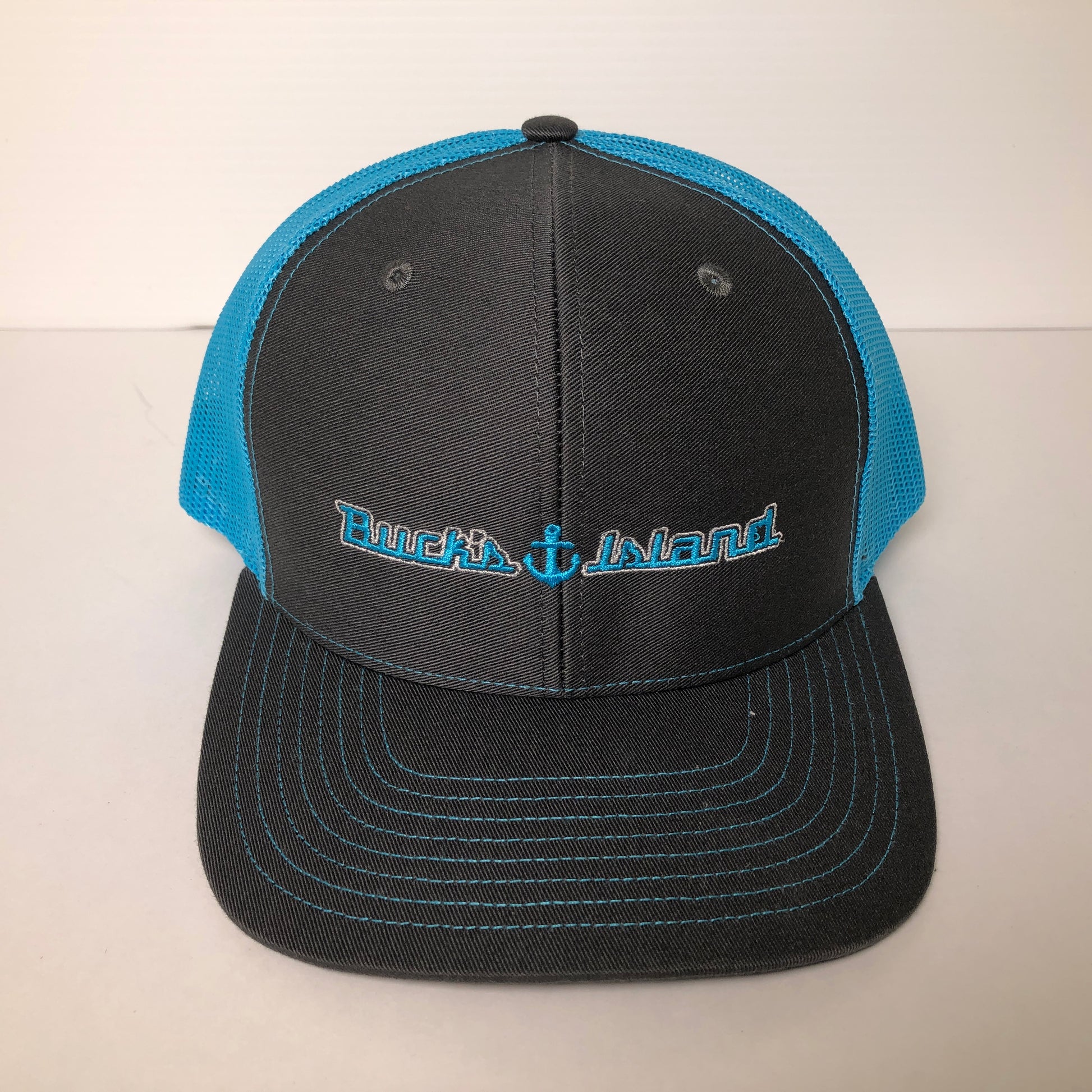 Charcoal/Neon Blue Mesh