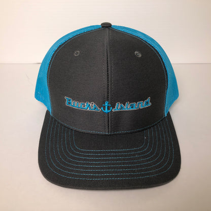 Charcoal/Neon Blue Mesh