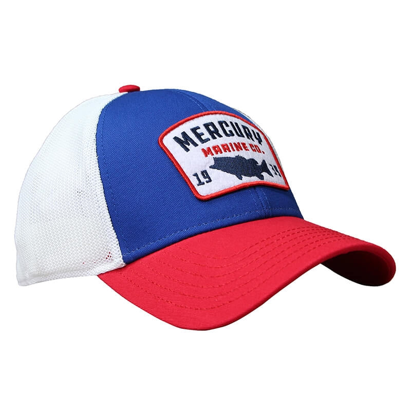 Mercury Bass Hat-Royal/Red/White Mesh