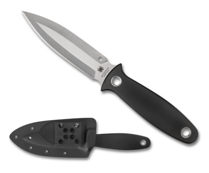 NEW Spyderco Nightstick Plain Black G-10 w/Sheath