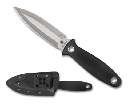 NEW Spyderco Nightstick Plain Black G-10 w/Sheath