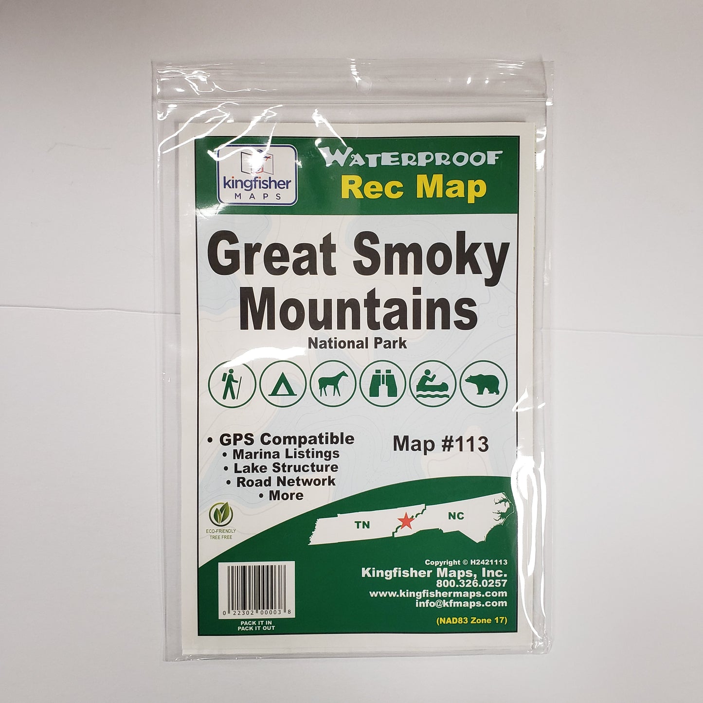 Kingfisher Map-Great Smoky Mountain National Park