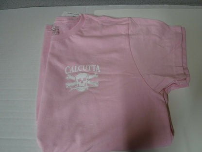 New Authentic Calcutta Short Sleeve Shirt/ Front Pocket/Original Logo  Pink Medium