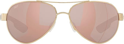 New Authentic Costa Sunglasses-Loreto 64-Gold w/ Copper Silver Mirror- 580P