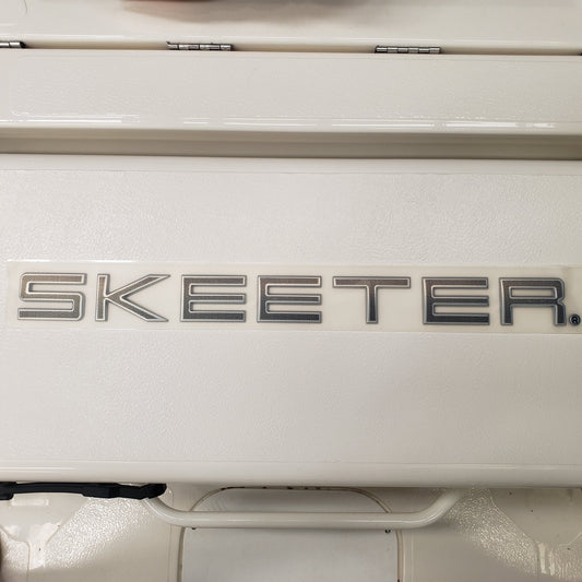 New Authentic SKEETER Emblem-Chrome/Black Grid-2" x 25"