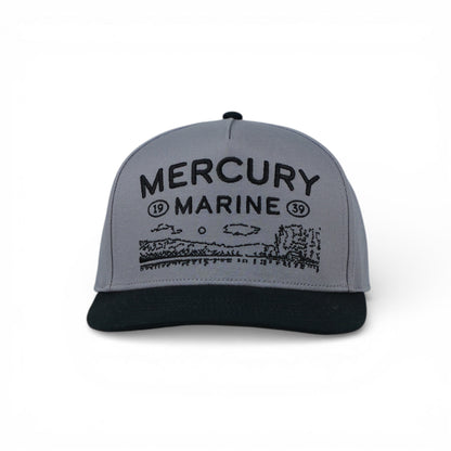 New Authentic Mercury Marine Harbor Hat-Black/Gray Cloth