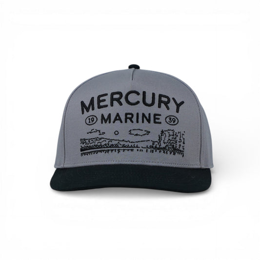 New Authentic Mercury Marine Harbor Hat-Black/Gray Cloth