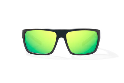 Bajio Palometa Sunglasses-Medium-Black Matte/Green Glass