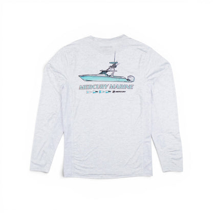 Mercury Long Sleeve Unisex Deep Sea Sun Shirt-Heather White-