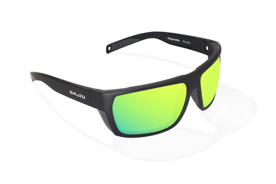 Bajio Palometa Sunglasses-Medium-Black Matte/Green Glass
