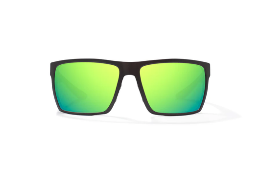 Bajio Stiltsville Sunglasses-XLarge-Black Matte/Green Polycarbonate