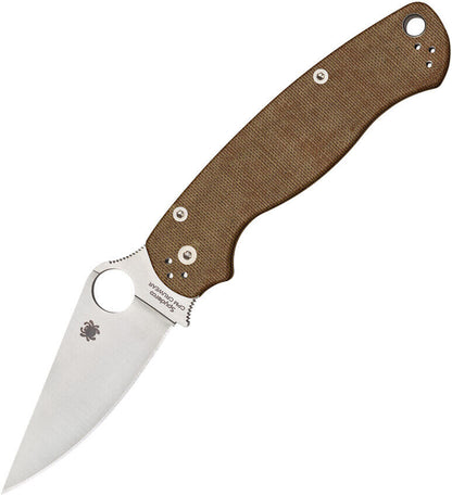 NEW Spyderco Para Military 2 Plain Brown Canvas Micarta
